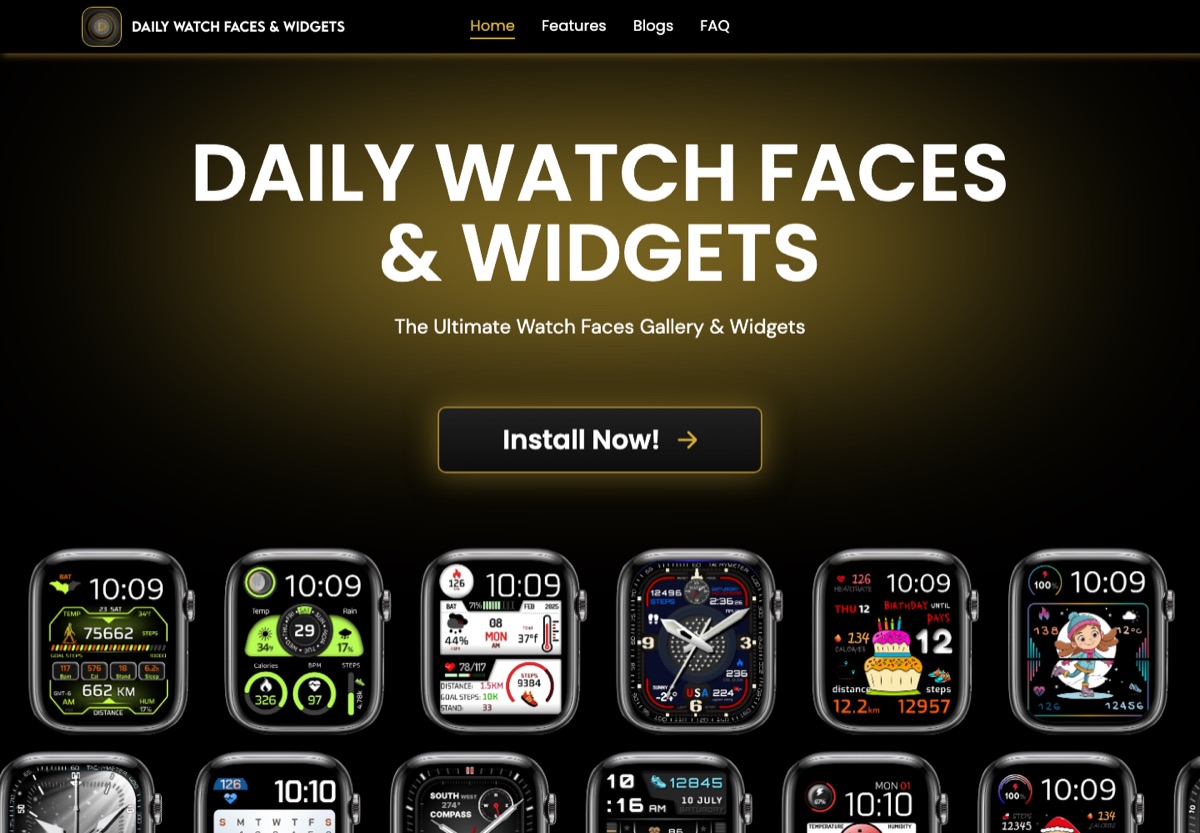 Daily Watch Faces website homepage